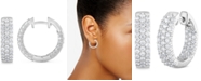 Macy's Diamond Triple Row Hoop Earrings (2 ct. t.w.) in 14k White Gold